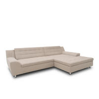 ECKSCHLAFSOFA MORTON Taupe Mikrofaser  - Taupe/Chromfarben, MODERN, Textil/Metall (304/200/84cm) - MID.YOU