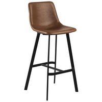 BARSKI STOL, barve konjaka  - črna/barve konjaka, Design, kovina/tekstil - Hom`in