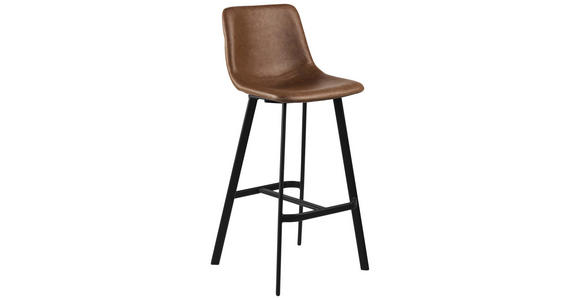 BARHOCKER in Textil Cognac  - Cognac/Schwarz, Design, Textil/Metall (47/103/50cm) - Carryhome