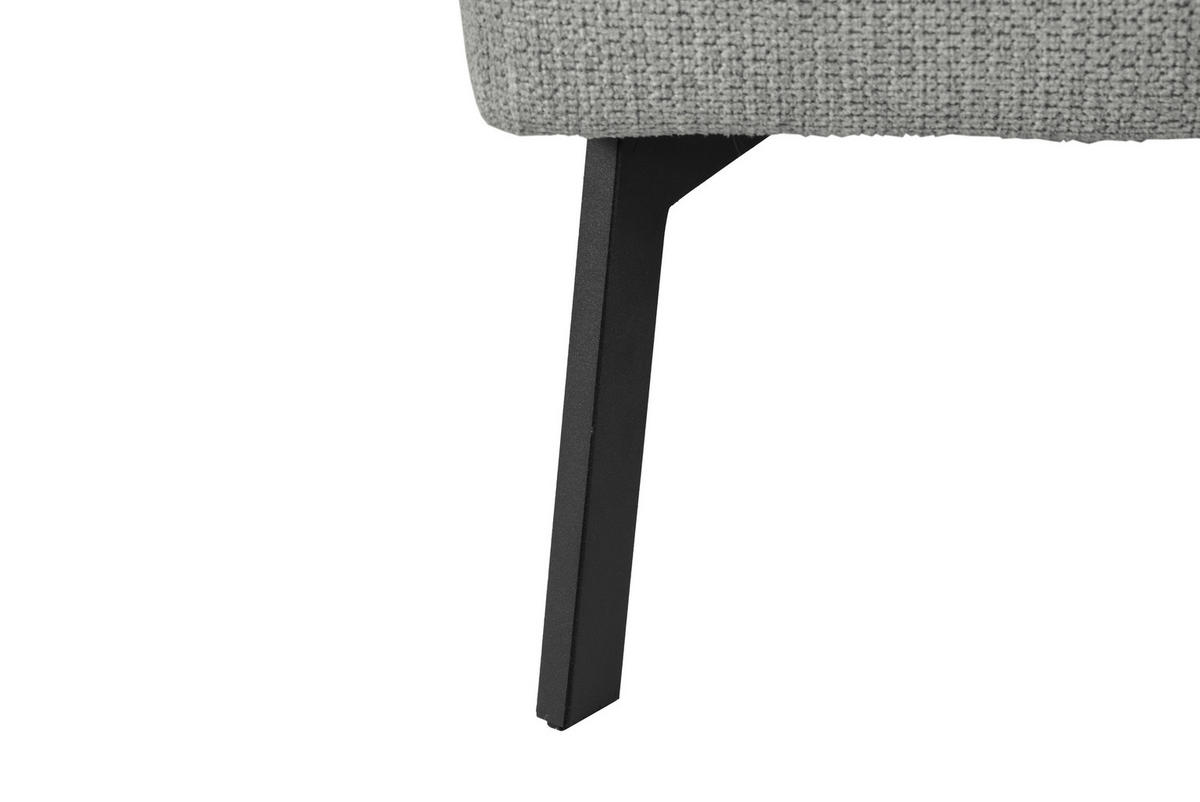 ECKSOFA in Webstoff Graublau  - Graublau/Schwarz, Design, Textil/Metall (296/188cm) - Livetastic