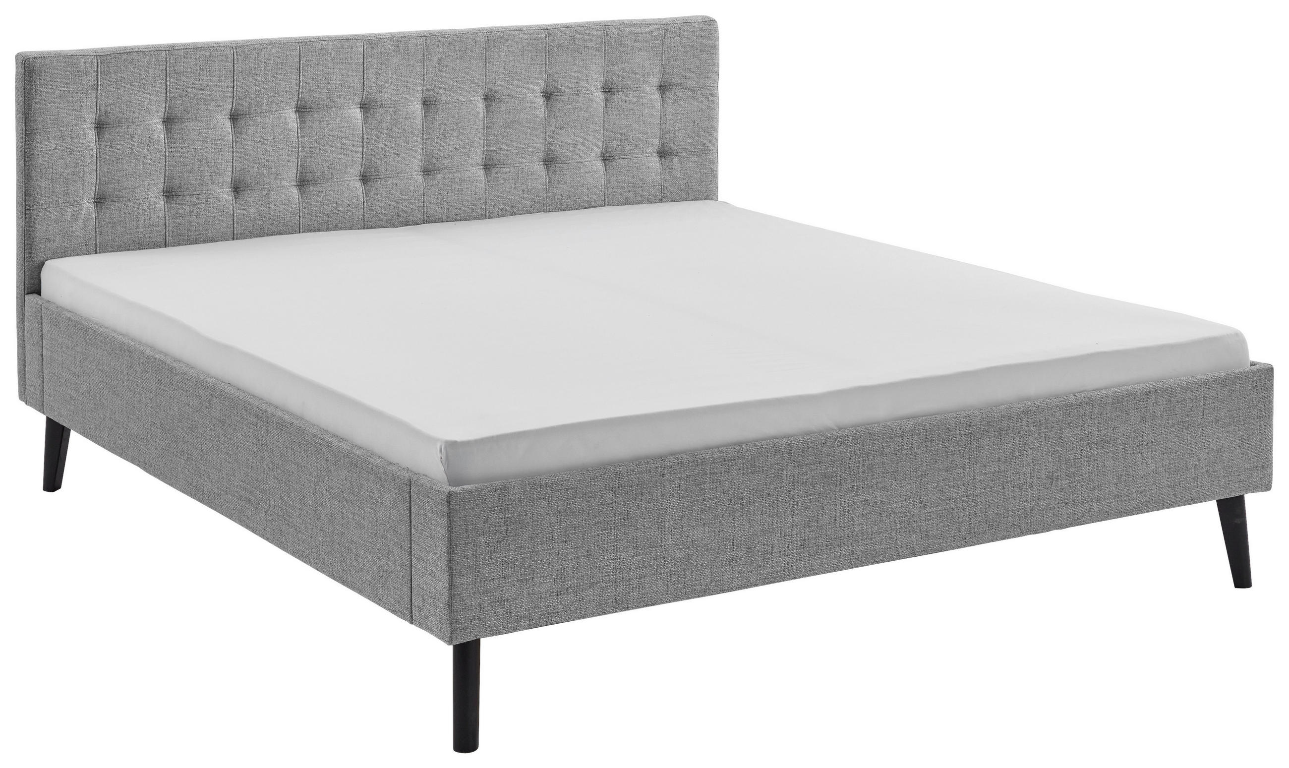 POLSTERBETT 180/200 cm  in Grau  - Schwarz/Grau, Basics, Holz/Textil (180/200cm) - Boxxx