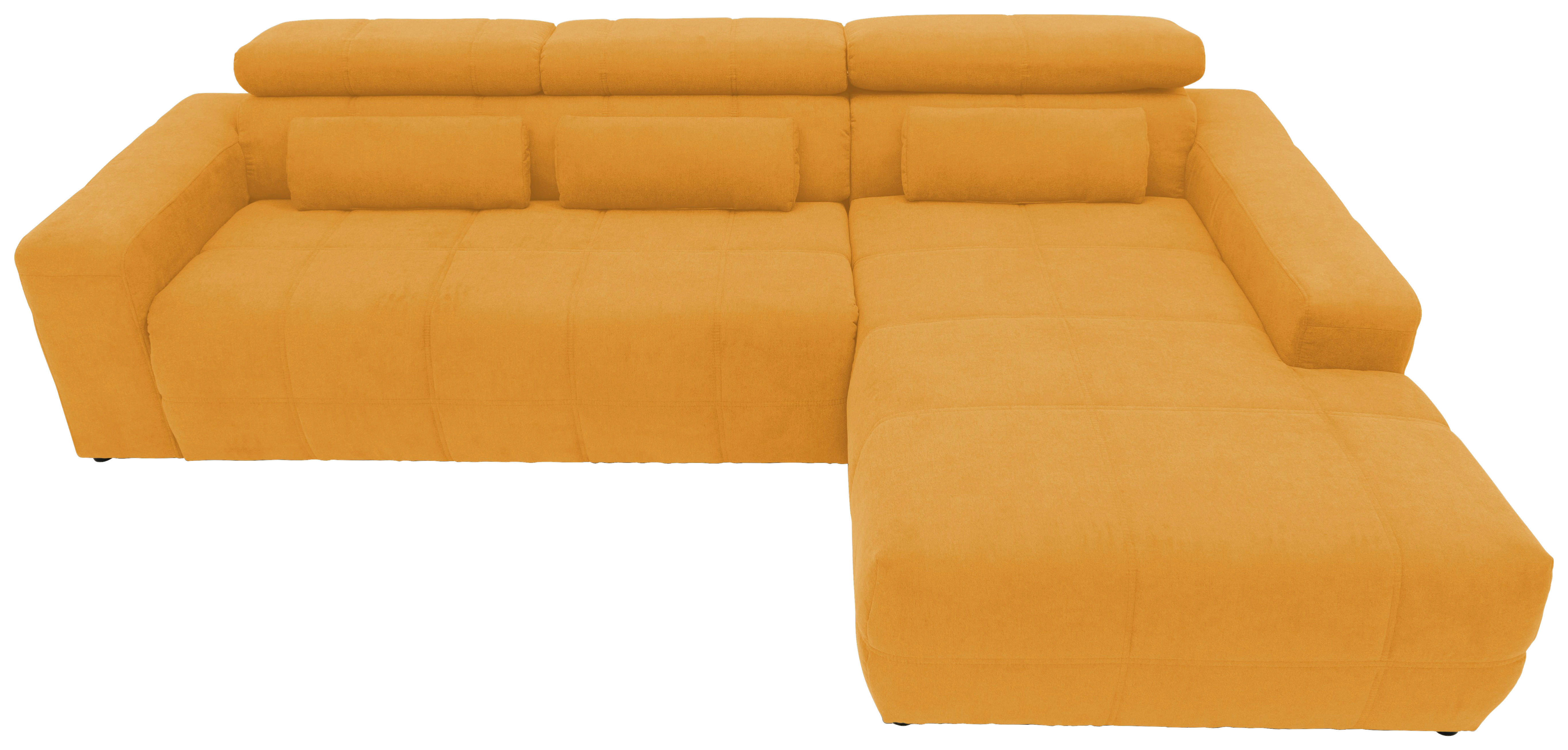 ECKSOFA Orange Mikrofaser  - Schwarz/Orange, Design, Kunststoff/Textil (285/175cm) - MID.YOU