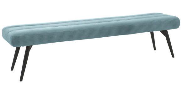 SITZBANK in Textil Hellblau  - Schwarz/Hellblau, Design, Textil/Metall (200/48/47cm) - Dieter Knoll