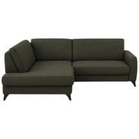 ECKSOFA  Chenille Dunkelgrün  - Dunkelgrün/Schwarz, Design, Textil/Metall (182/239cm) - Beldomo Comfort