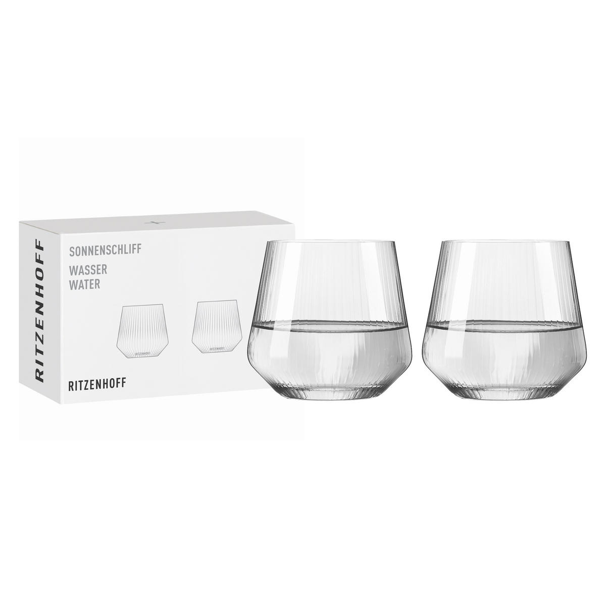 BECHERSET Sonnenschliff 2-teilig  - Klar, Design, Glas (9,7/9,0/9,7cm) - Ritzenhoff