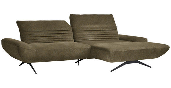 ECKSOFA  in Bouclé Khaki  280/170-195 cm  - Khaki/Schwarz, Design, Textil/Metall (280/170-195cm) - Dieter Knoll