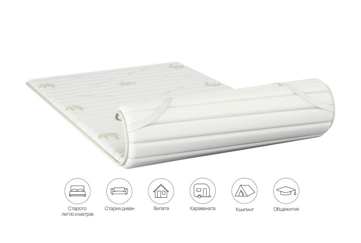 Topper 160/200 cm  - alb, Basics, textil (160/200cm)