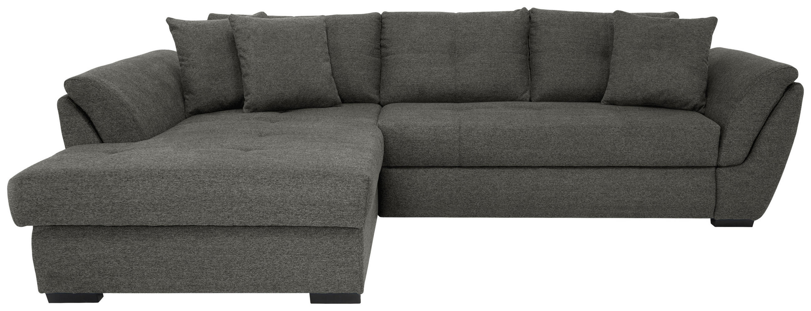 ECKSOFA Anthrazit Webstoff  - Anthrazit/Schwarz, Design, Kunststoff/Textil (187/278cm) - Livetastic