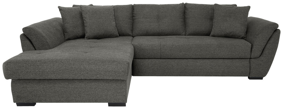 ECKSOFA Anthrazit Webstoff  - Anthrazit/Schwarz, Design, Kunststoff/Textil (187/278cm) - Livetastic