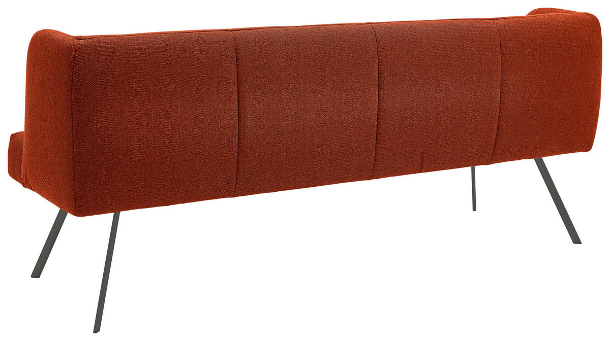 SITZBANK 200/87/64 cm Webstoff Anthrazit, Rostfarben  - Rostfarben/Anthrazit, Design, Textil/Metall (200/87/64cm) - Venjakob
