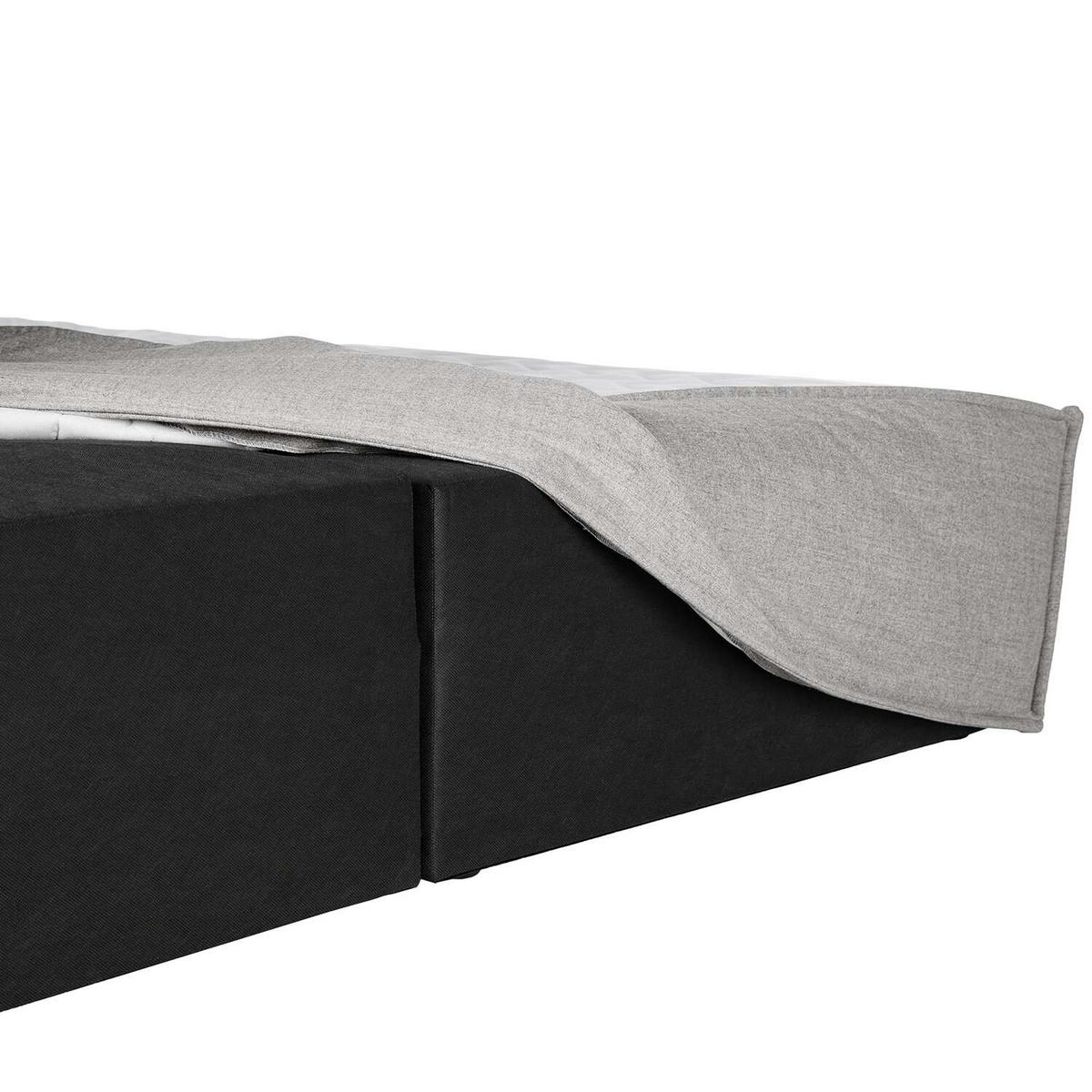 BOXSPRINGBETT 200/200 cm  in Hellgrau  - Hellgrau/Schwarz, Design, Textil (200/200cm) - home24