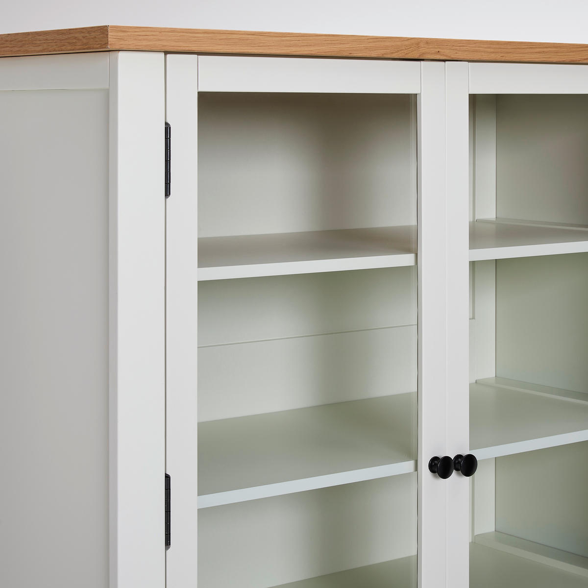 VITRINA 100/165/43 cm   - bijela/srebrne boje, Lifestyle, staklo/drvni materijal (100/165/43cm) - MID.YOU