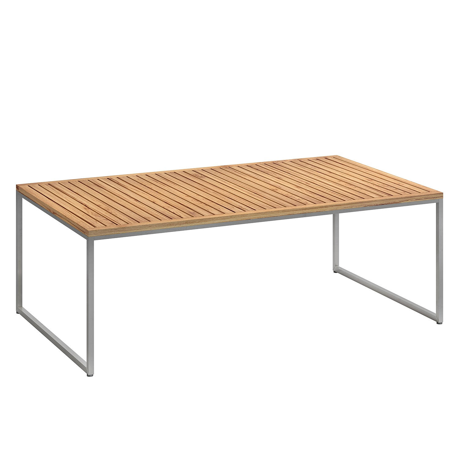 LOUNGETISCH Metall  - Edelstahlfarben/Teakfarben, MODERN, Metall (120/73/43cm) - Ambia Garden