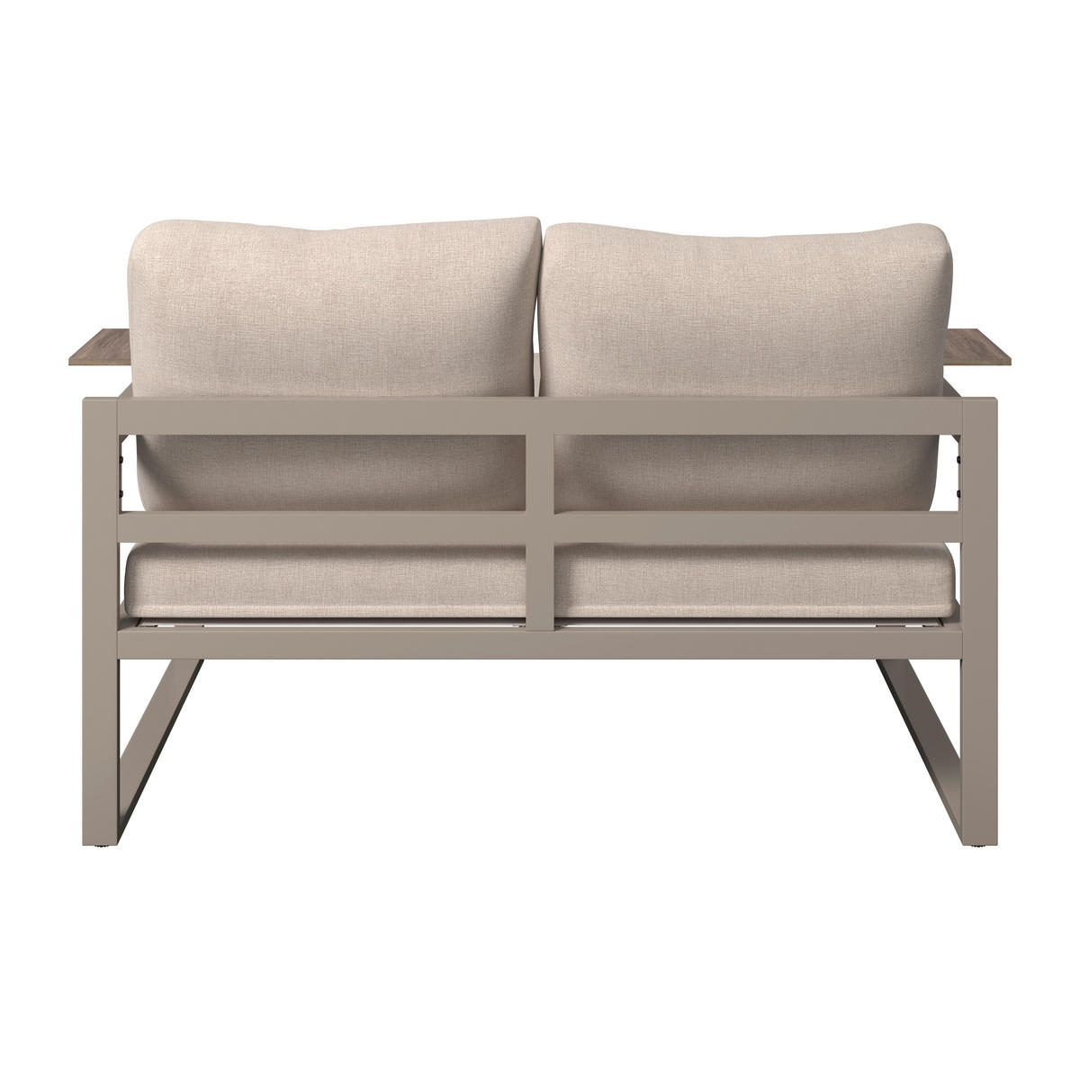 LOUNGEGARNITUR Stahl  - Dunkelgrau/Beige, MODERN, Kunststoff/Textil (155/65/74cm) - Ambia Garden