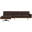 ECKSOFA in Flachgewebe Dunkelbraun  - Dunkelbraun/Schwarz, Natur, Holz/Textil (170/326cm) - Valnatura