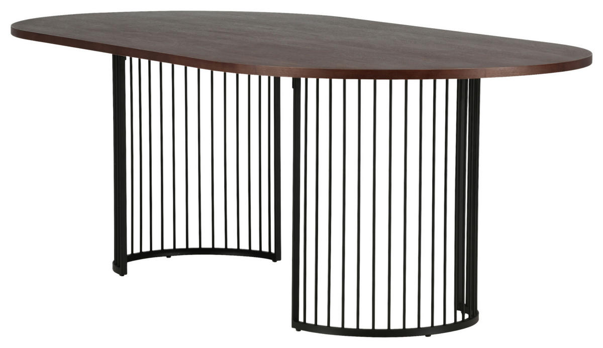 ESSTISCH in Metall, Holzwerkstoff 220/110/75 cm  - Dunkelbraun/Schwarz, Design, Holzwerkstoff/Metall (220/110/75cm) - Livetastic