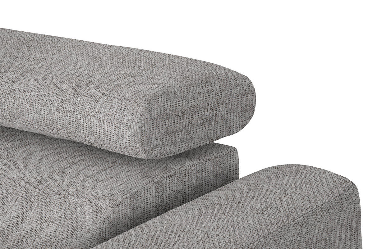 ECKSOFA in Webstoff Taupe  - Taupe/Schwarz, Design, Textil/Metall (205/280cm) - MID.YOU