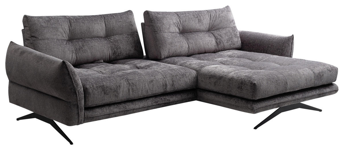 SOFFA i textil grå  - svart/grå, Design, metall/textil (280/177cm) - Stylife