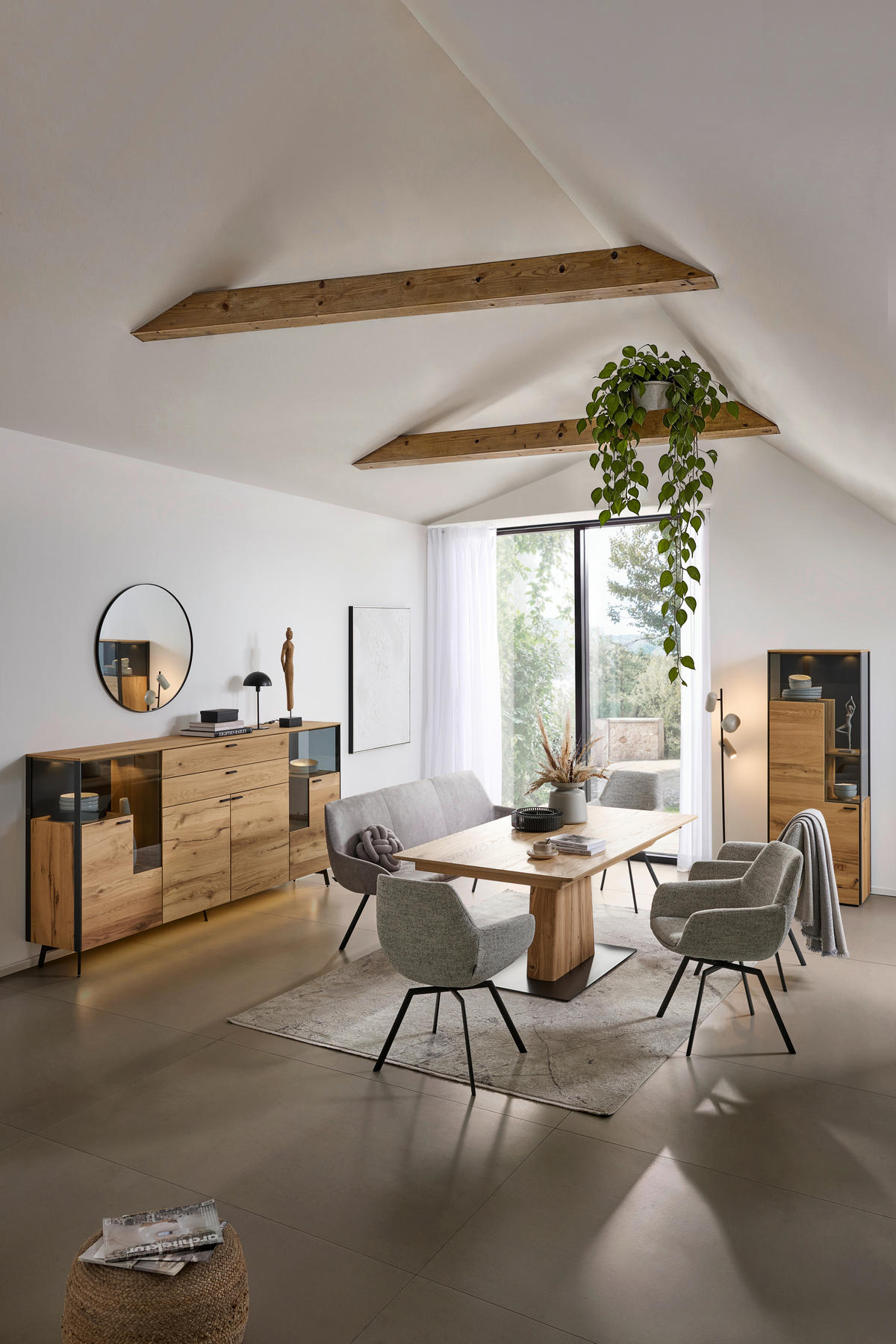 ESSTISCH 190/100/75 cm Nachbildung  Holz, Metall in verschiedenen Größen erhältlich, in verschiedenen Holzarten erhältlich rechteckig Anthrazit, Eichefarben  - Eichefarben/Anthrazit, Design, Holz/Metall (190/100/75cm) - Schöner Wohnen