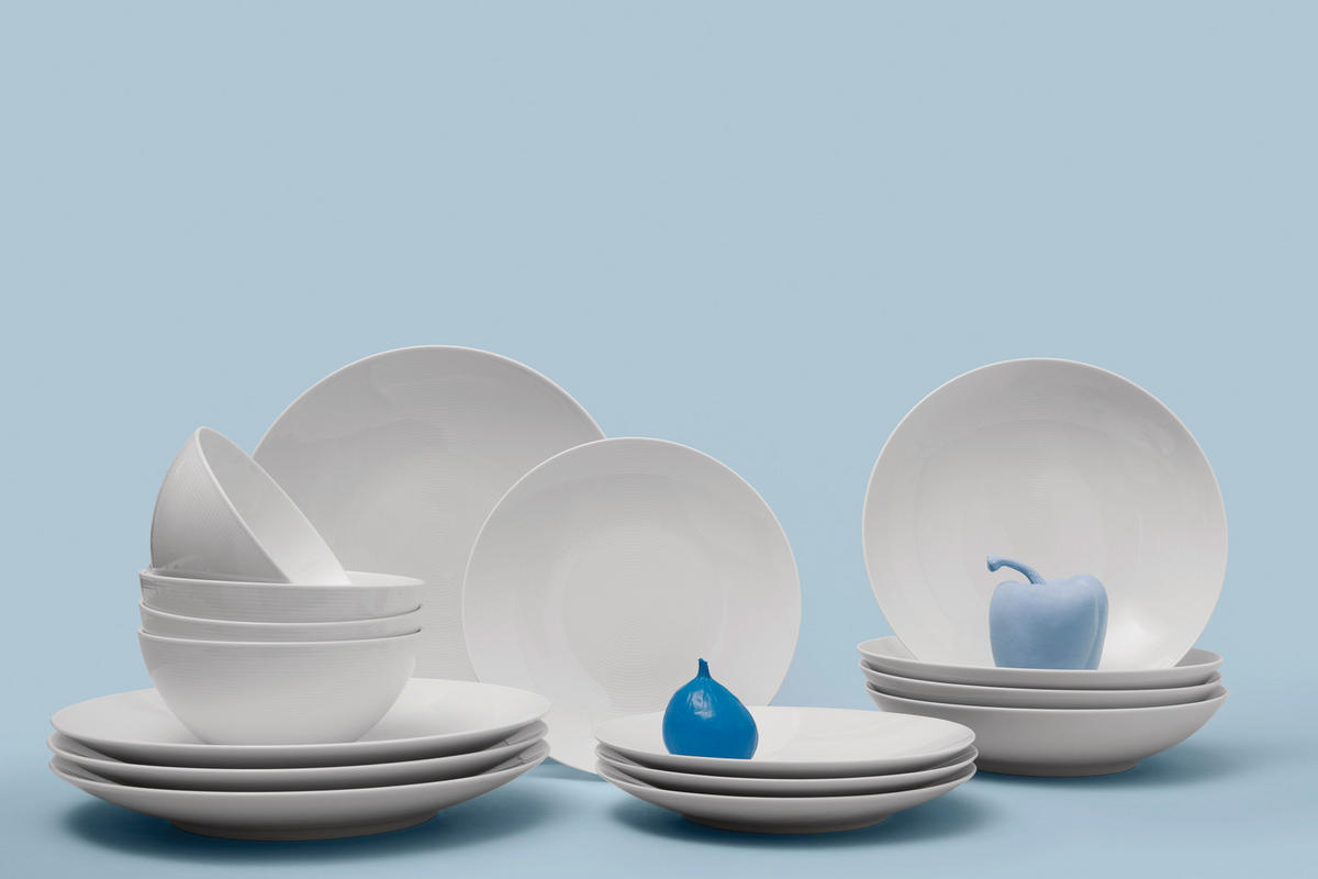 KOMBISERVICE Weiß Loft 16-teilig 4 Personen  - Weiß, Basics, Keramik (33,7/30/38,5cm) - Thomas