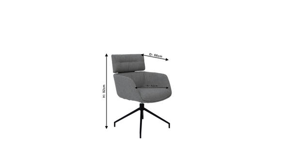 ARMLEHNSTUHL in Eisen Webstoff - Schwarz/Grau, Design, Textil/Metall (62/92/66cm) - Dieter Knoll