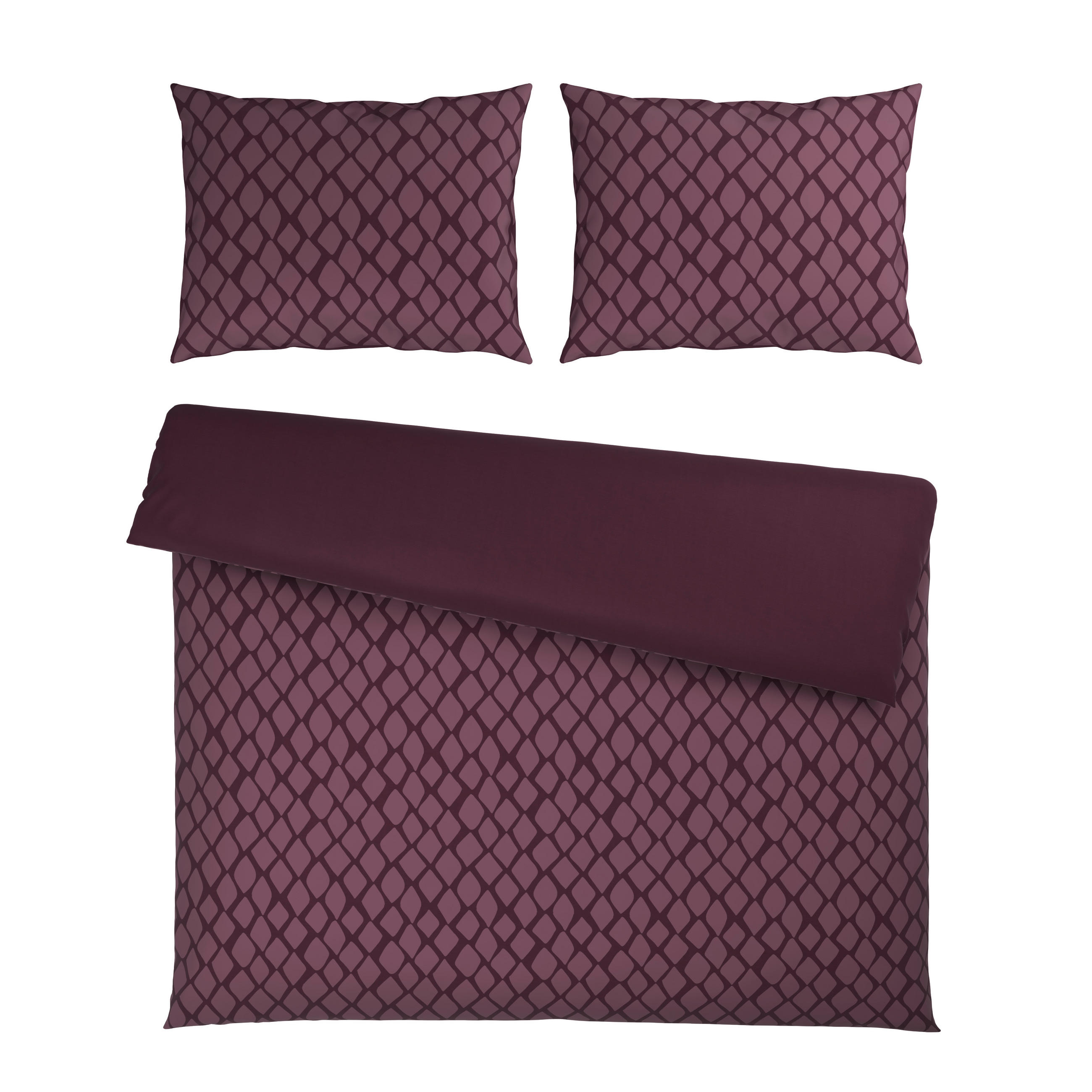 OBOJESTRANSKA POSTELJNINA STRIPES DK 200/200 cm saten vijolična  - vijolična, Design, tekstil (200/200cm) - Dieter Knoll