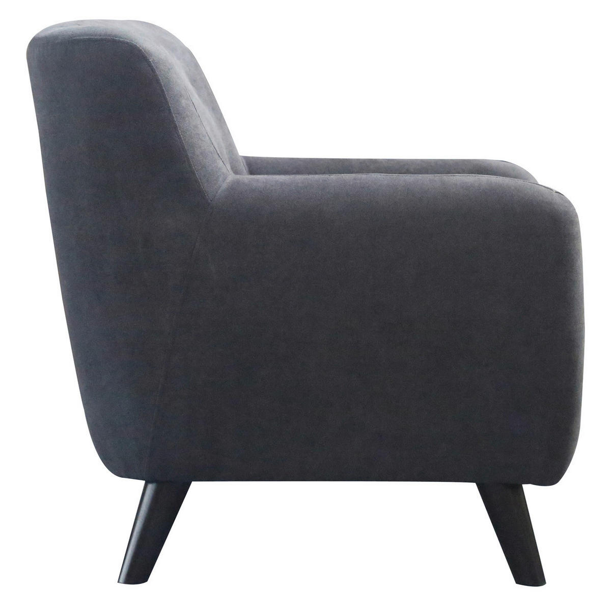 FOTELJA drvo, tekstil  crna, tamno siva   - tamno siva/crna, Moderno, drvo/tekstil (87/82/85cm) - Ti'me