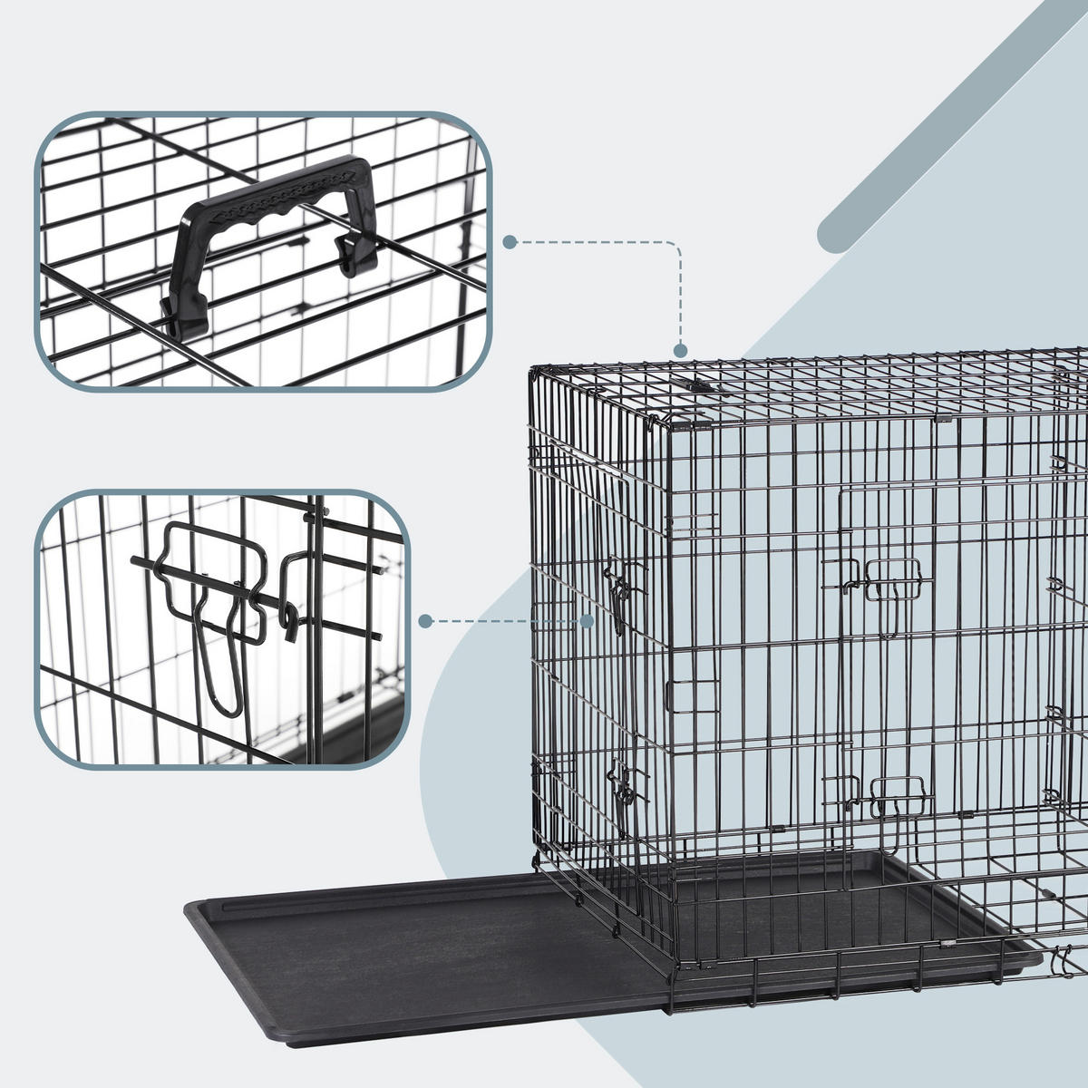 HAUSTIER-TRANSPORTTASCHE - Schwarz, Trend, Kunststoff/Metall (122/80,5/74,5cm) - Boxxx