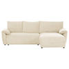 ECKSOFA in Cord Naturfarben  - Schwarz/Naturfarben, Konventionell, Kunststoff/Textil (266/180cm) - MID.YOU