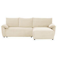ECKSOFA in Cord Naturfarben  - Schwarz/Naturfarben, Konventionell, Kunststoff/Textil (266/180cm) - MID.YOU