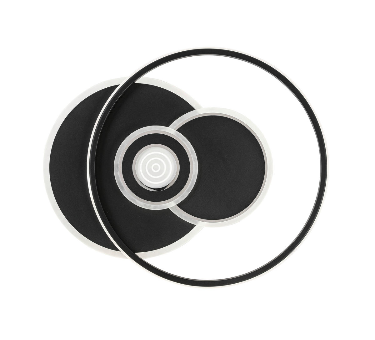 LED-DECKENLEUCHTE 54,5/46/6 cm    - Chromfarben/Schwarz, Design, Kunststoff/Metall (54,5/46/6cm) - Novel
