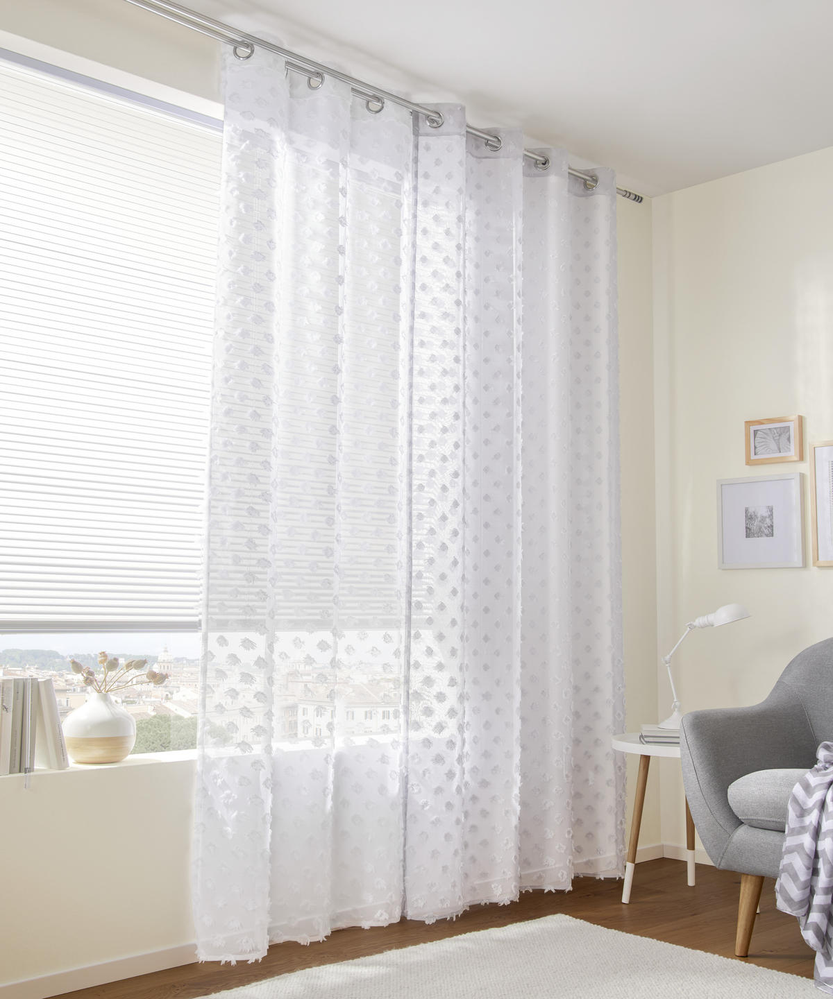 ÖSENSCHAL STINA halbtransparent 140/245 cm   - Weiß, Trend, Textil (140/245cm) - Esposa