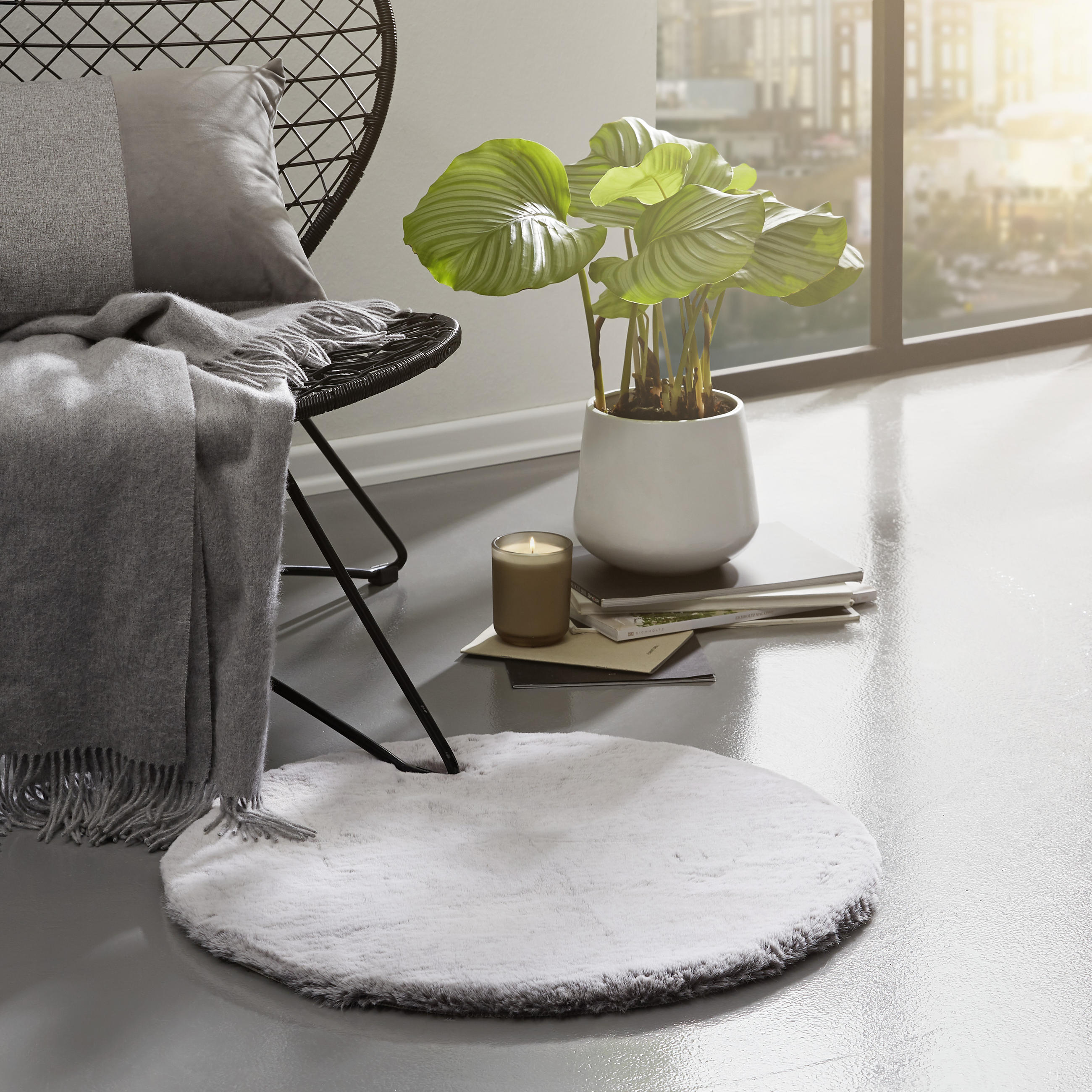 KUNSTFELL 60 cm Grau  - Grau, Trend, Textil (60cm) - Novel