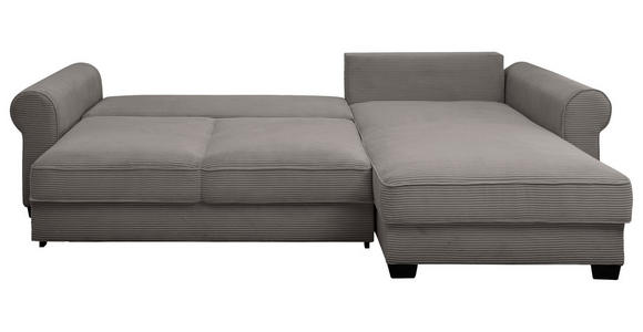 ECKSOFA Braun Cord  - Schwarz/Braun, KONVENTIONELL, Kunststoff/Textil (318/197cm) - Hom`in
