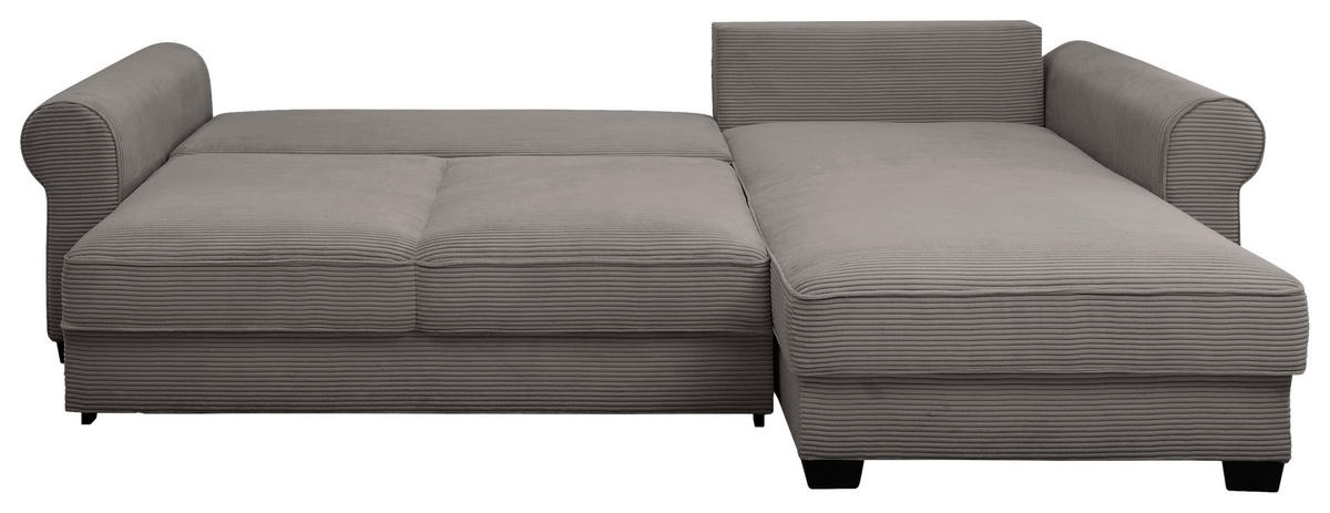 ECKSOFA in Cord Braun  - Schwarz/Braun, KONVENTIONELL, Kunststoff/Textil (318/197cm) - MID.YOU