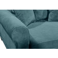SCHLAFSOFA  mit Stoffauswahl, Liegefunktion, Rücken echt Cord Azurblau  - Azurblau/Schwarz, KONVENTIONELL, Kunststoff/Textil (247/95/125cm) - Hom`in