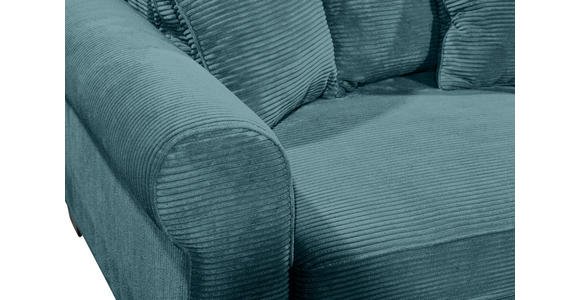 SCHLAFSOFA  mit Stoffauswahl, Liegefunktion, Rücken echt Cord Azurblau  - Azurblau/Schwarz, KONVENTIONELL, Kunststoff/Textil (247/95/125cm) - Hom`in