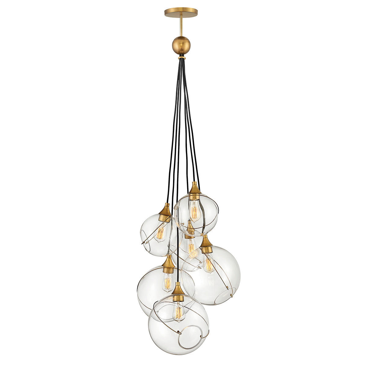 HÄNGELEUCHTE 58.9 /169.2 cm  - Messingfarben, Design, Glas/Metall (58.9 /169.2cm) - Elstead Lighting