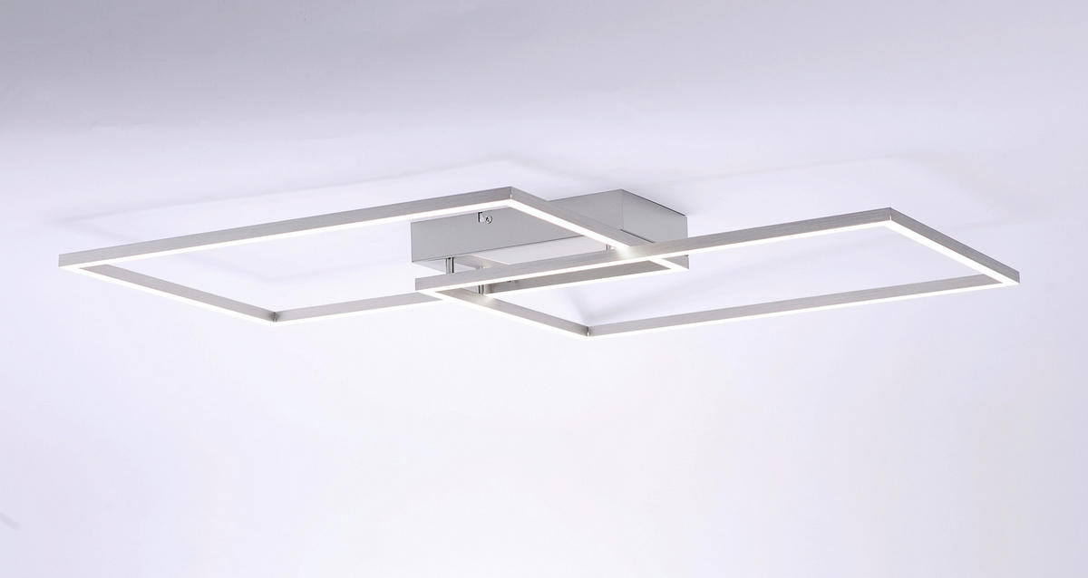 LED-DECKENLEUCHTE Iven 75,5/56,2/7 cm   - Chromfarben/Alufarben, Design, Kunststoff/Metall (75,5/56,2/7cm)