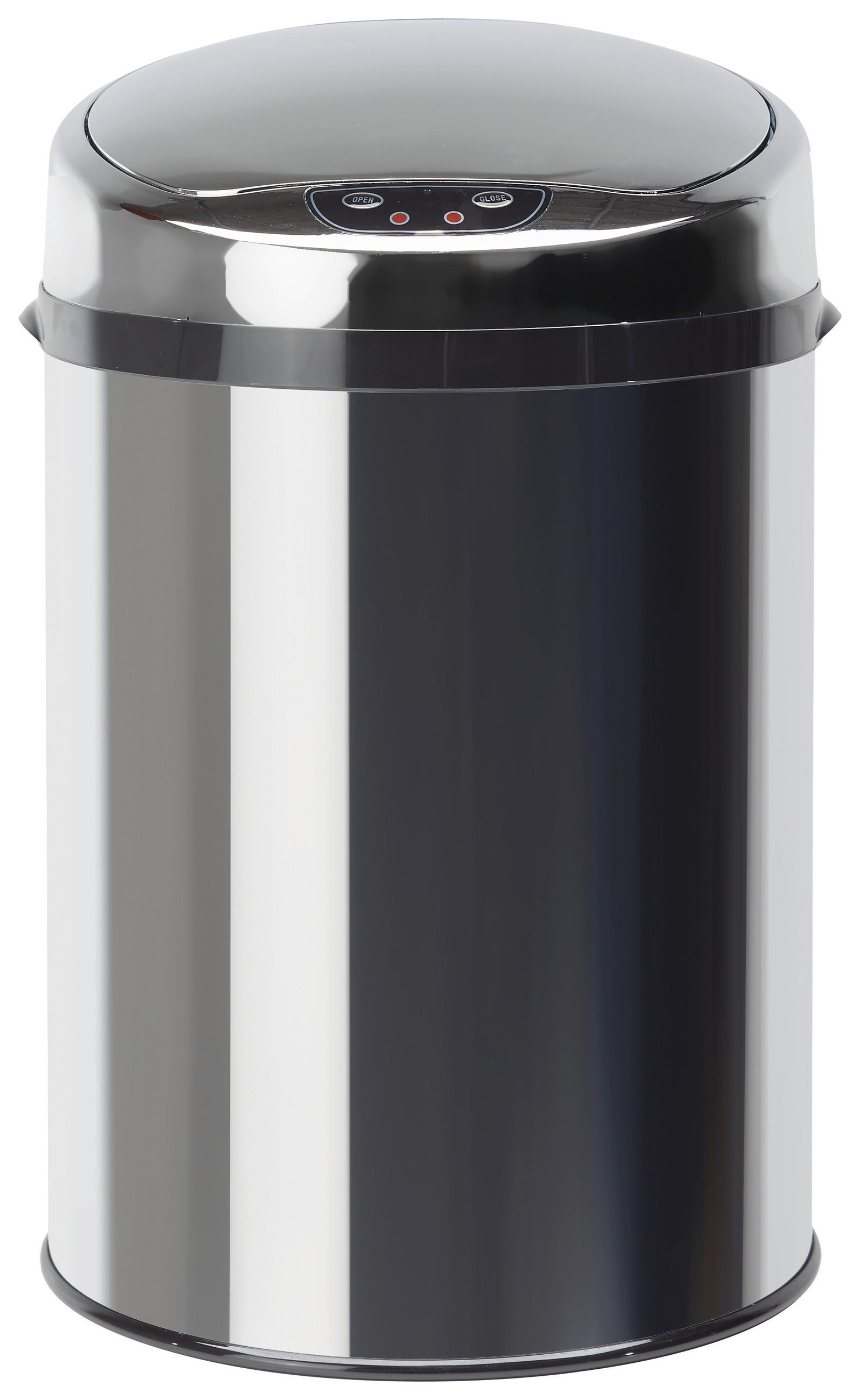 ABFALLEIMER 9 L  - Edelstahlfarben/Schwarz, Trend, Kunststoff/Metall (24,5/37,5cm) - Echtwerk