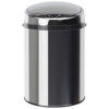 ABFALLEIMER 9 L  - Edelstahlfarben/Schwarz, Trend, Kunststoff/Metall (24,5/37,5cm) - Echtwerk