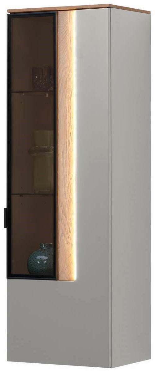 Dieter Knoll Hängevitrine Cremona Eiche, Hellgrau 45.6x139.4x36 cm