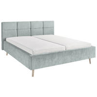 POLSTERBETT 180/200 cm,  in Hellblau,  - Sandfarben/Hellblau, KONVENTIONELL, Holz/Textil (180/200cm) - SetOne by Musterring