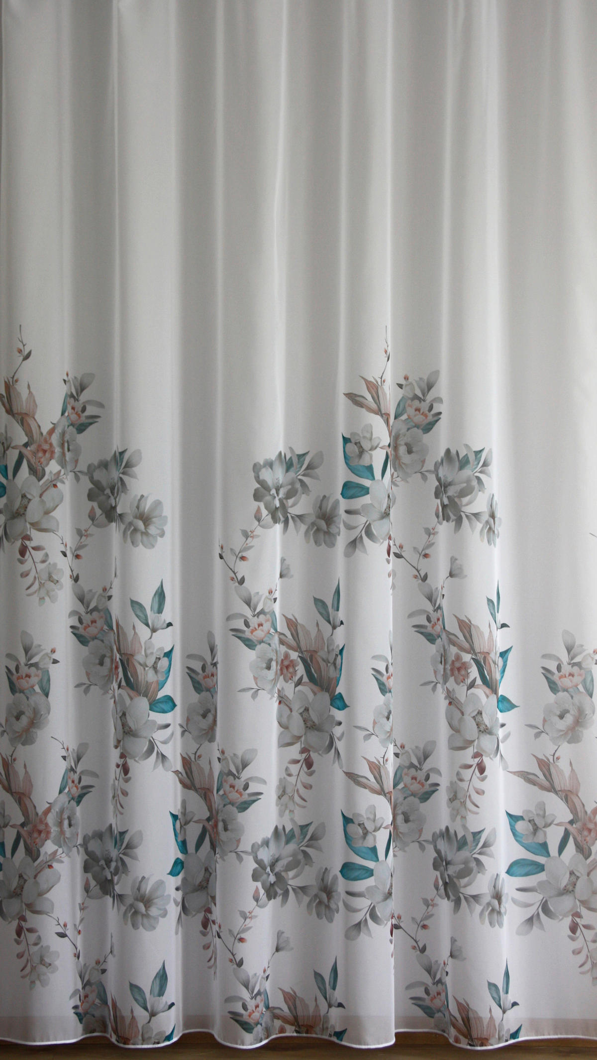 Perdea Tip Plasă  - turcoaz, Basics, textil (300cm)