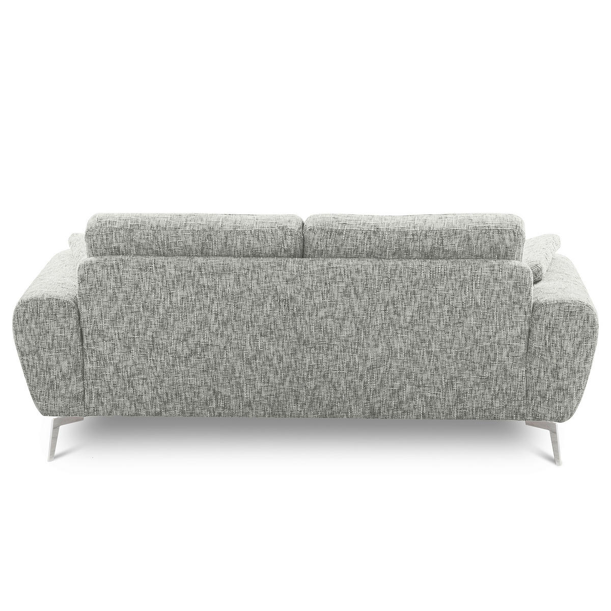 2-SITZER-SOFA Webstoff Grau  - Chromfarben/Grau, Design, Textil/Metall (157/85/92cm) - Livetastic