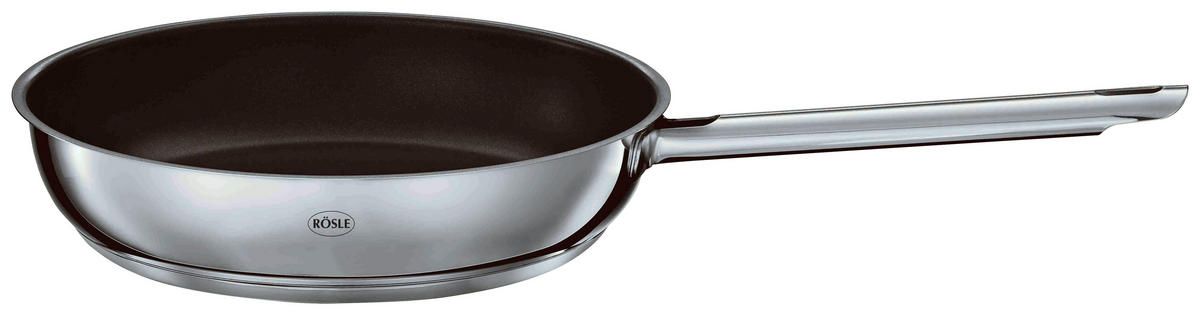 BRATPFANNE ELEGANCE 28 cm  - Edelstahlfarben/Schwarz, KONVENTIONELL, Metall (28cm) - Rösle