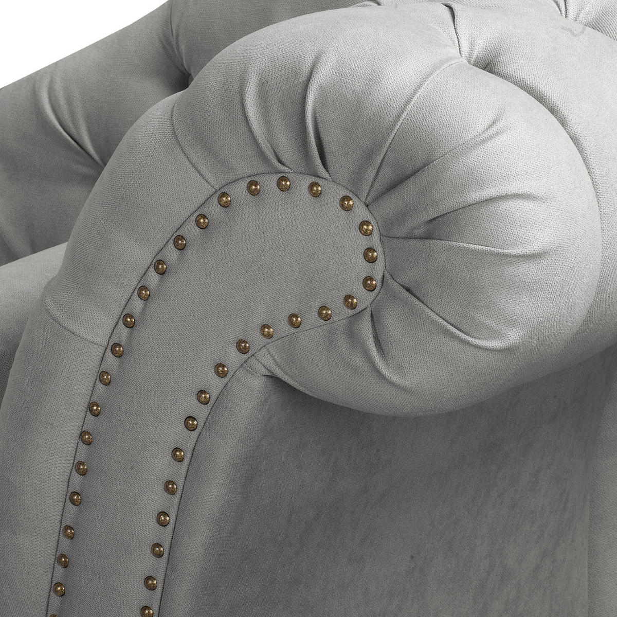 RÉCAMIERE Pako in Mikrofaser Grau  - Braun/Grau, Design, Holz/Textil (185/93/75cm) - Livetastic