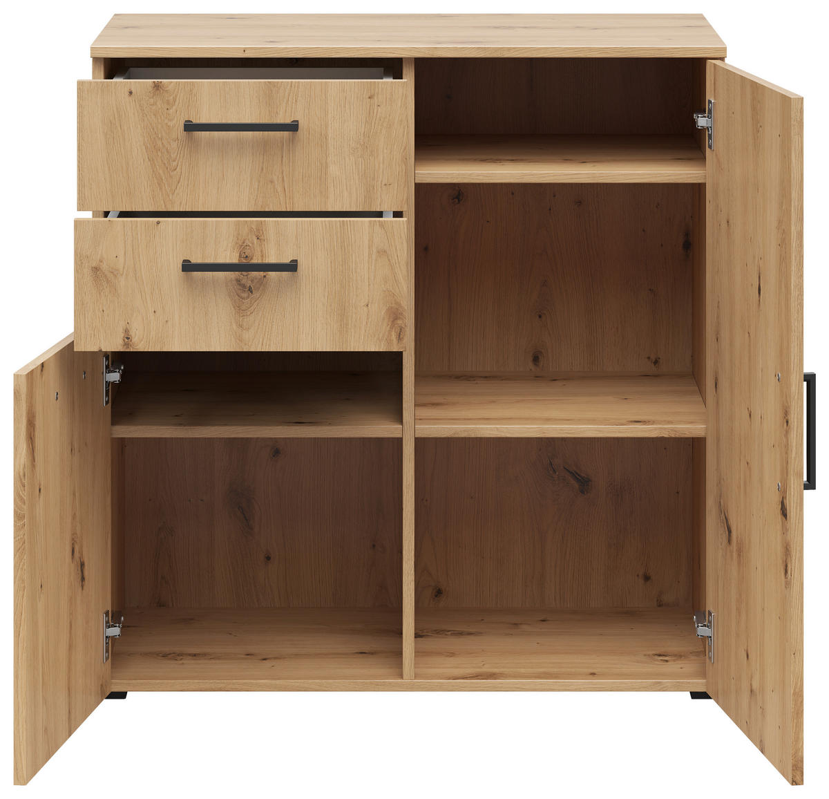 KOMMODE 80/83/40 cm  in Eiche Artisan  - Anthrazit/Schwarz, Modern, Holzwerkstoff/Kunststoff (80/83/40cm)