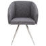 STUHL Flachgewebe, Lederlook Anthrazit, Edelstahlfarben, Schwarz - Edelstahlfarben/Anthrazit, Design, Textil/Metall (61/81/56cm) - Dieter Knoll