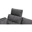 ECKSOFA  in Mikrovelours Grau  - Schwarz/Grau, KONVENTIONELL, Kunststoff/Textil (275/170cm) - Carryhome
